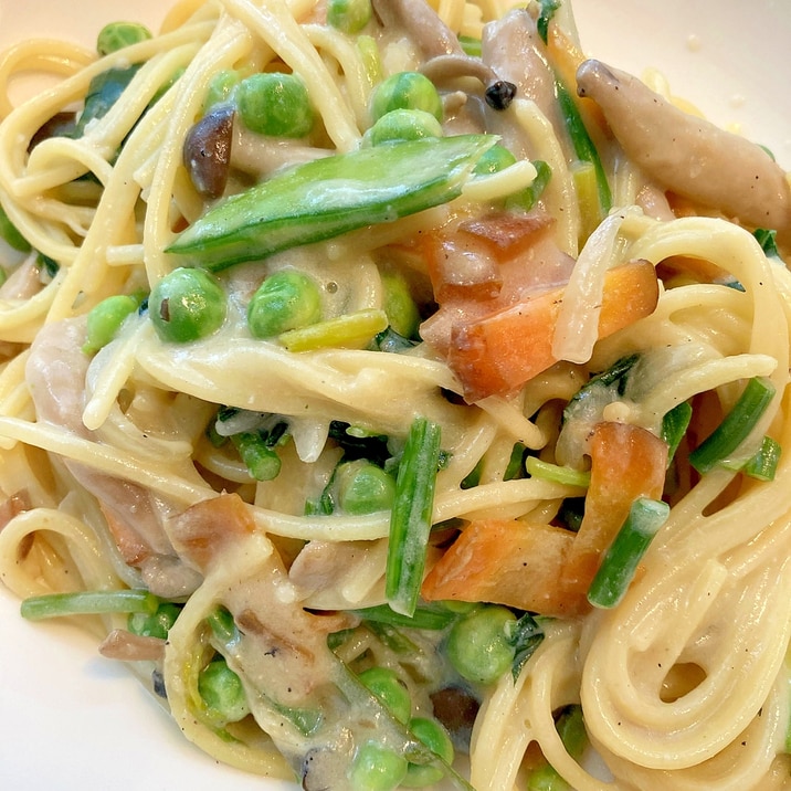 野菜たっぷり豆乳ベジチーズ風スパゲッティ